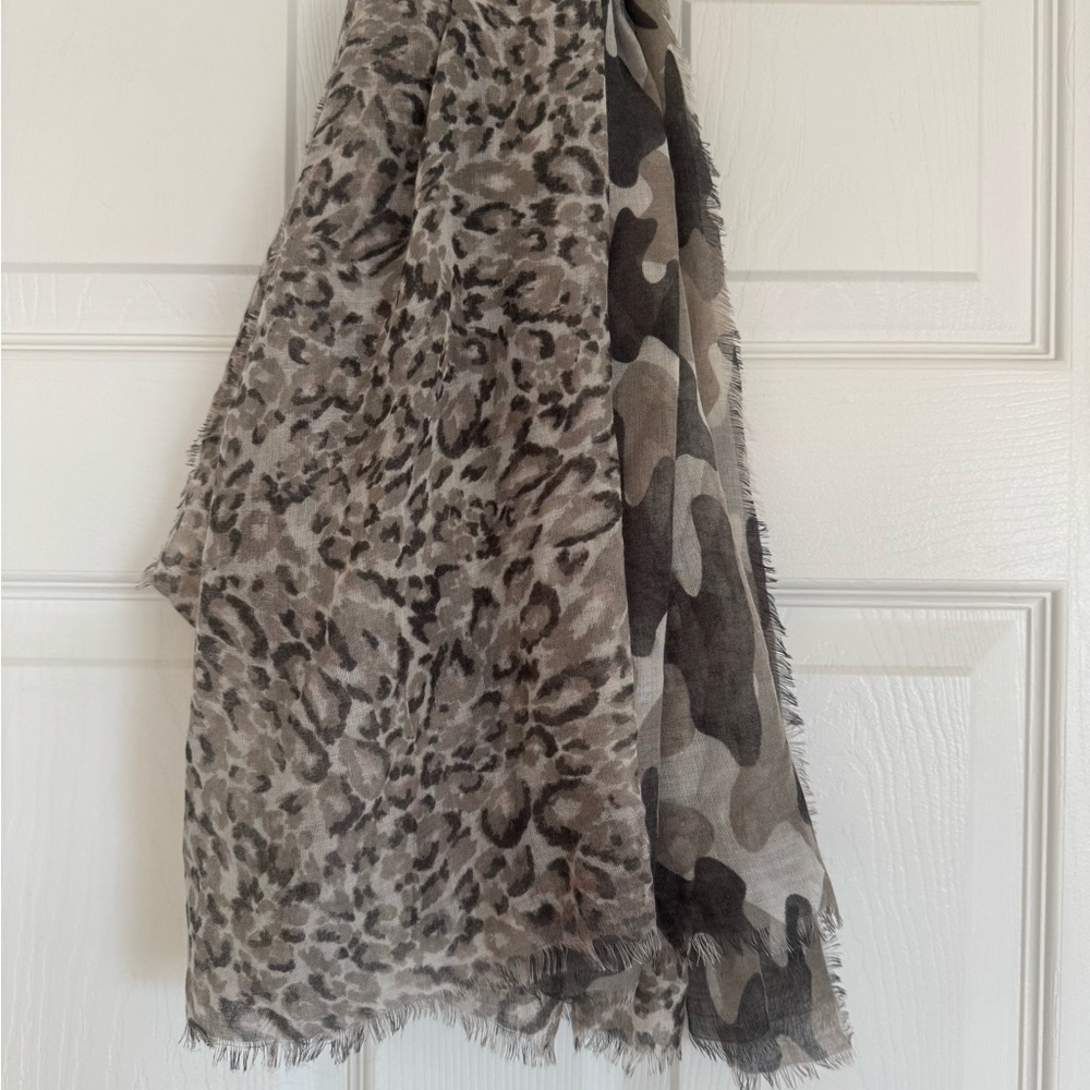 Maurices Leopard and Camo Print scarf